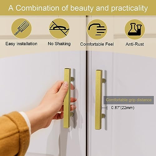 30 Pack Brushed Brass Cabinet Pulls 5 Inch Length