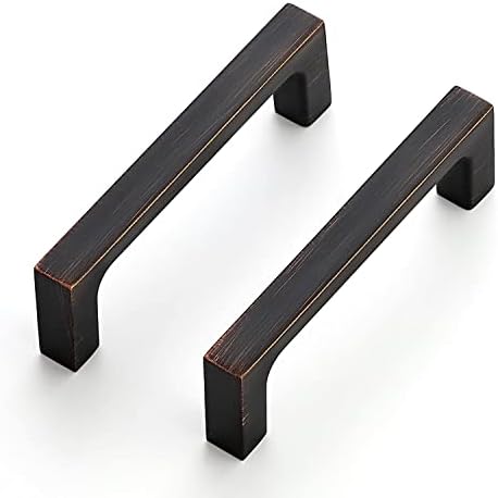 Ravinte Solid 3 Inch Kitchen Cabinet Square Pulls Oil-Rubbed Bronze Kitchen Handles