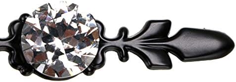 Sumnacon 10 Crystal Glass Knobs with Plates for Kitchen Bathroom Office Black