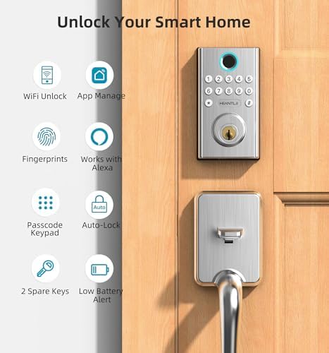 HEANTLE WiFi Smart Lock with Fingerprint Entry for Front Door
