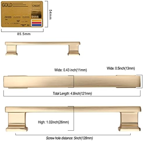 Amerdeco 10 Pack 5 Inch Brass Cabinet Pulls