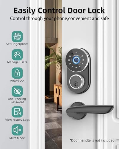 Onemake Keypad Fingerprint Deadbolt Smart Door Lock with Keyless Entry