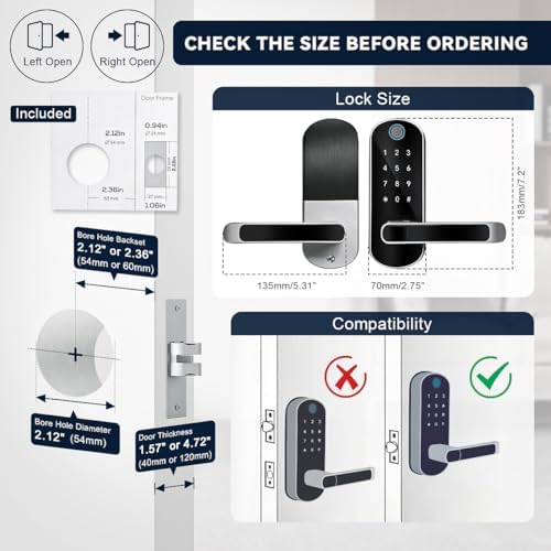 Sleek Secure Keyless Entry Door Lock for Home Business Use
