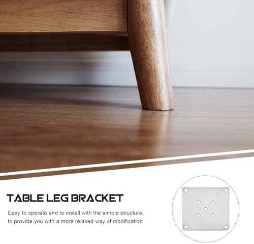 8-Piece Furniture Leg Bracket Set Zinc Plated Silver Easy to Install