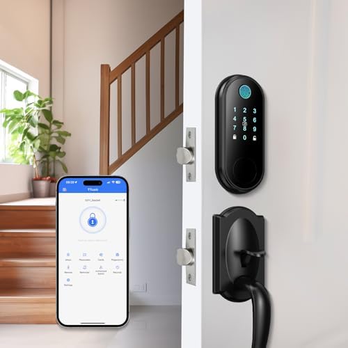 Smart Lock Front Door Set Black