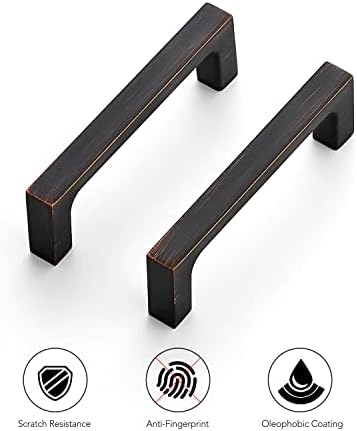 Ravinte Solid 3 Inch Kitchen Cabinet Square Pulls Oil-Rubbed Bronze Kitchen Handles
