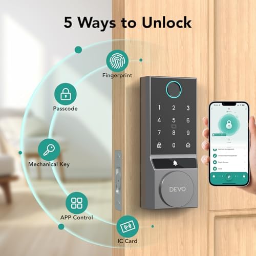 Devo G2 Door Lock for Front Door Safety Security
