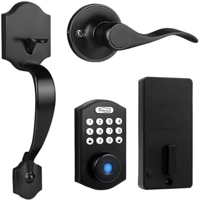 Probrico Door Lock Set Keyless Entry with Fingerprint App Unlock Black