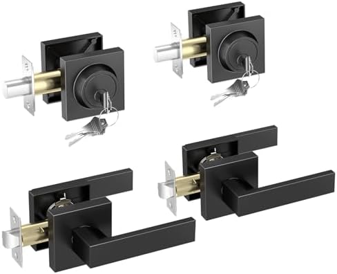Foxgard Exterior Door Lock Set 2 Pack Matte Black 1