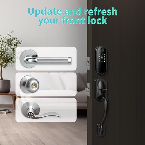 Smart Lock Front Door Set Black