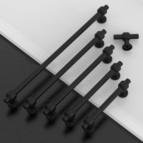 10-Piece Matte Black Cabinet Pulls for itchen Bathroom