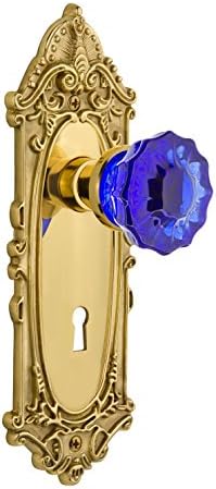 Victorian Door Plate with Privacy Crystal