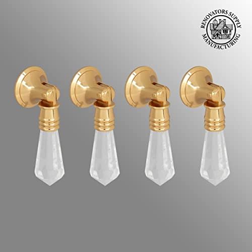 4 Cabinet Pulls Clear Acrylic Drop 34 D Backplate