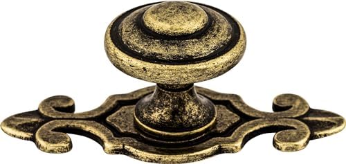 Top Knobs M464 Canterbury Knob with Back Plate Pewter