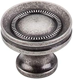 Top Knobs M294 Somerset II Collection 1-14 Button Faced Knob Pewter Antique