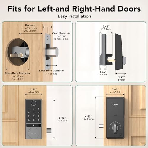 Devo G2 Door Lock for Front Door Safety Security