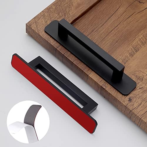 12 Pack 5 Inch Matte Black Cabinet Pulls with Base Plates