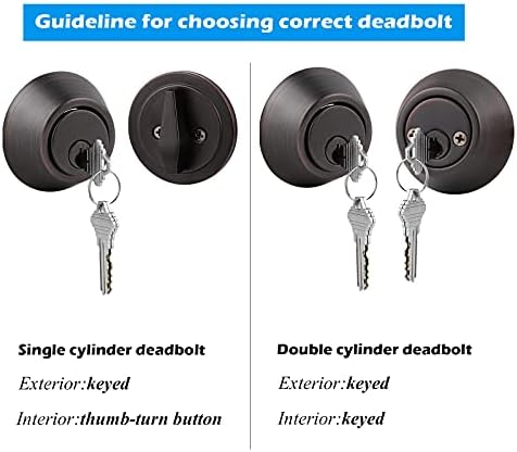 Secure Durable Single Cylinder Door Lock Oil-Rubbed Bronze 1-Pack