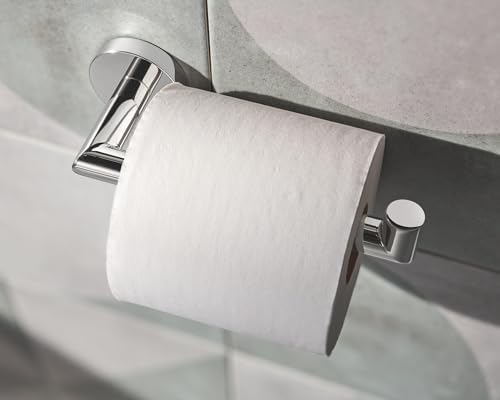 Modern Durable Chrome Toilet Paper Holder for Single Post Installation