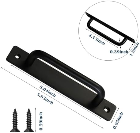 Durable Aluminum Alloy Barn Door Handles 2-Piece Set
