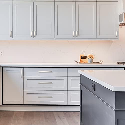 Sturdy 10-Pack Kitchen Cabinet Pulls 3 Hole Center Brushed Nickel Finish