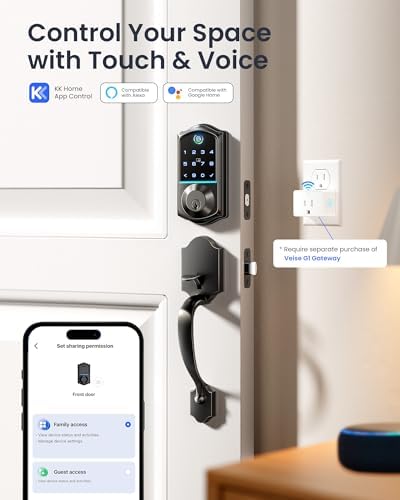 Veise Smart Lock with Handle Set and G1 Gateway