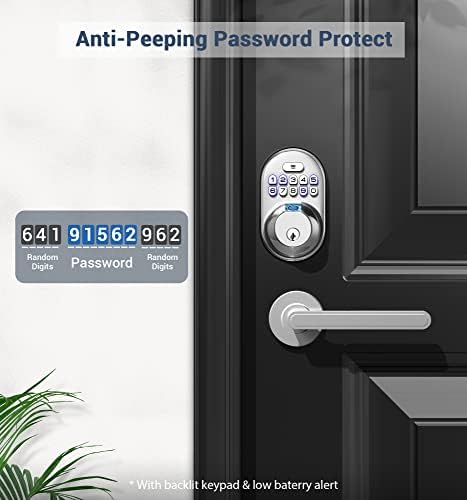 Secure fingerprint door lock with 24-hour tech keyless anti-peep