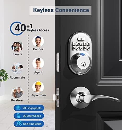 Secure fingerprint door lock with 24-hour tech keyless anti-peep