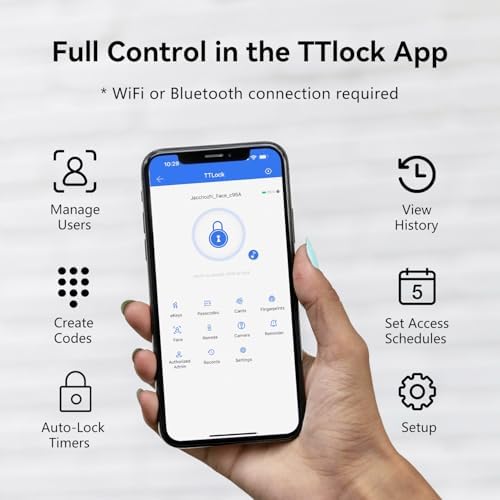 Jacchozhi 3D Face Recognition Smart Lock with Camera and WiFi
