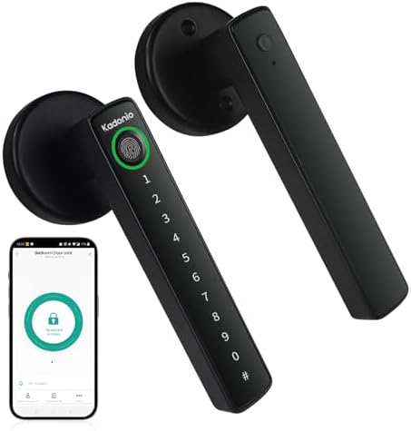 Fingerprint Door Lock Black - Smart with Alexa Backup Key