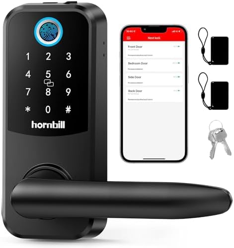 Hornbill Smart Lock with Handle - Keyless Entry for Home Security