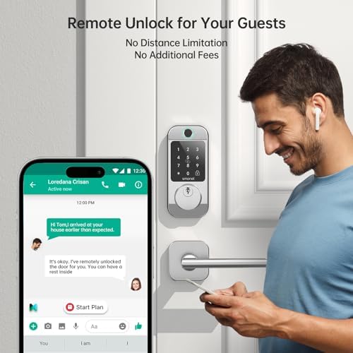 Front Door Smart Lock with Fingerprint Entry for Vacation Properties