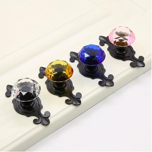 Elegant Crystal Glass Cabinet Knobs Set of 4