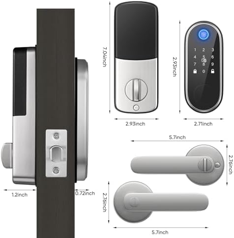Intelligent Front Door Lock with 2 Lever Handles
