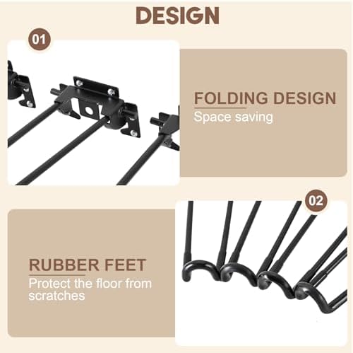 MAOPINER 126 Inch Foldable Hairpin Table Legs Black