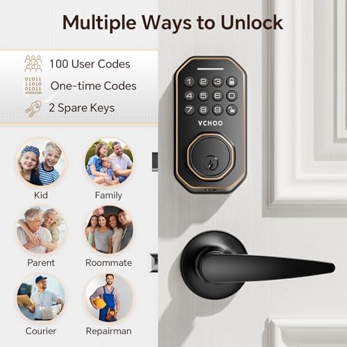 Smart Door Lock with Handle Set Oil Rubbed Bronze