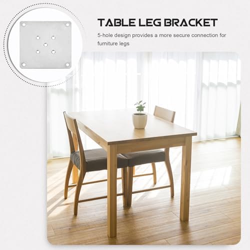 8-Piece Furniture Leg Bracket Set Zinc Plated Silver Easy to Install