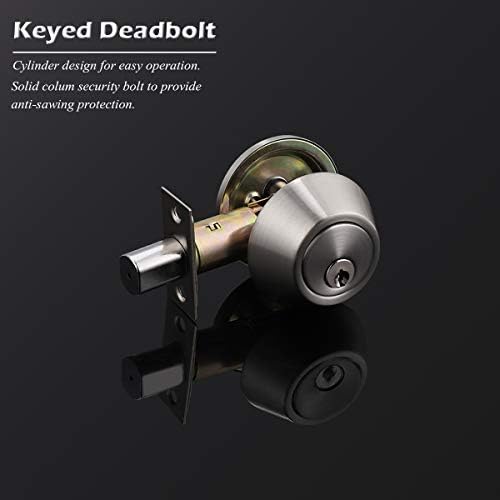 Gobrico 5 Keyed Alike Double Cylinder Deadbolts Satin Nickel Finish