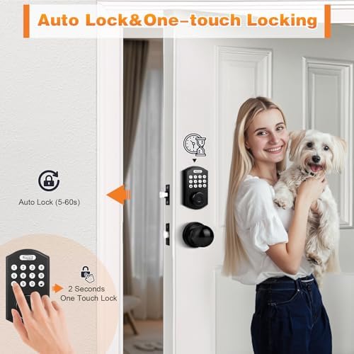 Probrico Smart Fingerprint Door Lock Black