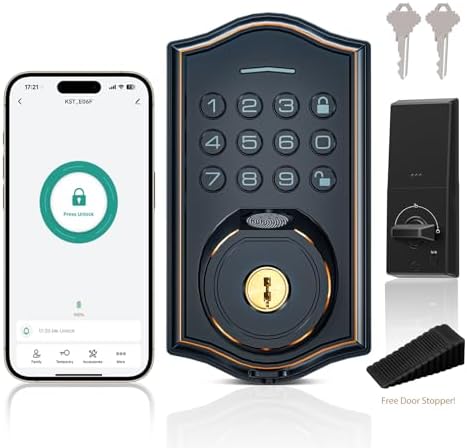 Sleek Fingerprint Door Lock with 10 Second Auto-Lock App Control