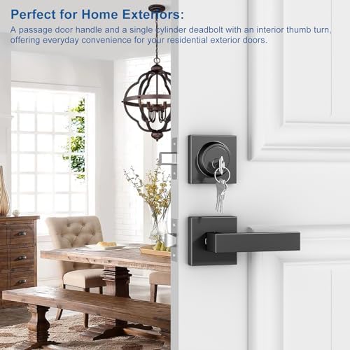 Foxgard Exterior Door Lock Set 2 Pack Matte Black 1