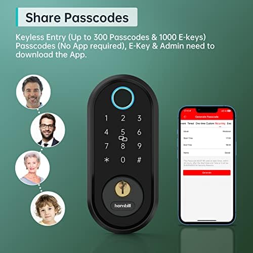 Smart Door Lock with Fingerprint Bluetooth 8-in-1 Function