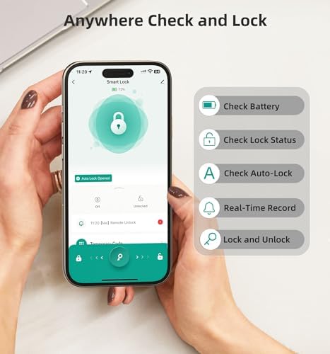 HEANTLE WiFi Smart Lock with Fingerprint Entry for Front Door