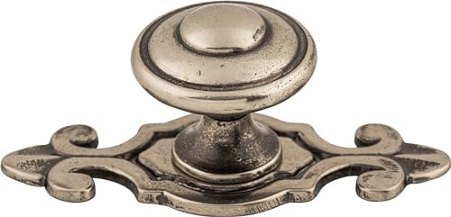 Top Knobs M464 Canterbury Knob with Back Plate Pewter