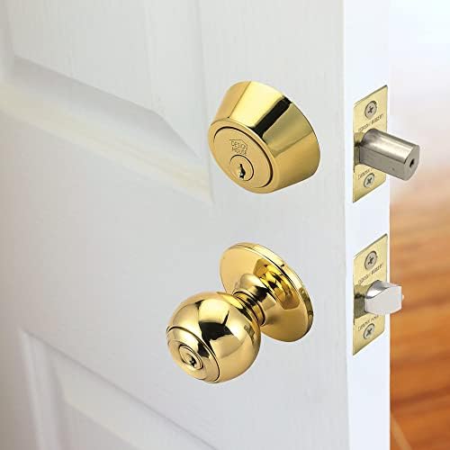 Secure 2-Way Square Corner Deadbolt Polished Brass