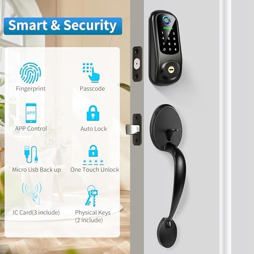 Yosimika Keyless Entry Door Lock with Fingerprint and Bluetooth 1