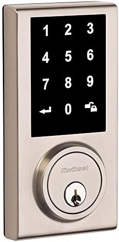 Kwikset Nickel-Thumb Touch Entry Door Deadbolt Keyless Entry Durable and Secure