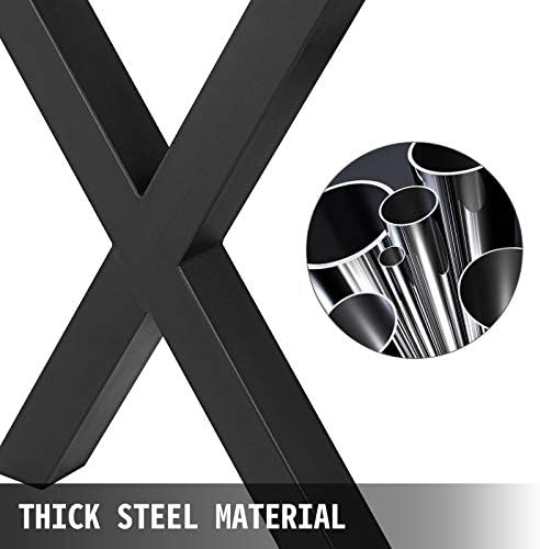 VEVOR Set of 2 Black Steel Table Legs