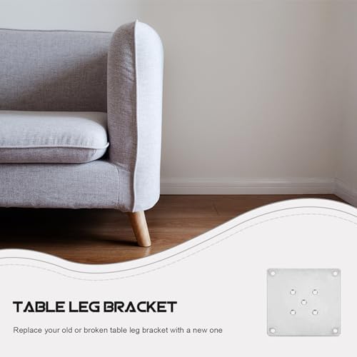 8-Piece Furniture Leg Bracket Set Zinc Plated Silver Easy to Install