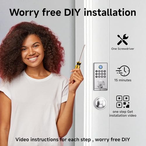 Smart Deadbolt Lock with Alexa Doorbell Multiple Entry Methods Security
